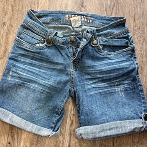 Hydraulic Blue Distressed Jean Shorts